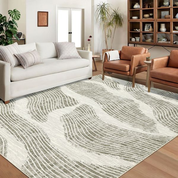 Glowsol Modern Abstract Washable Area Rug Indoor Contemporary Throw Carpet GlowSol