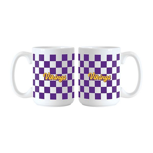 Керамический набор кружек с оригинальным принтом Minnesota Vikings, 2 штуки, объем 450 мл Logo Brand