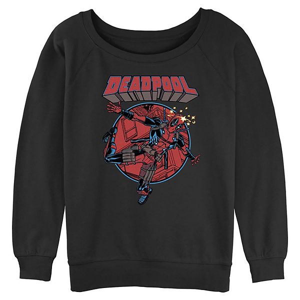 Juniors' Marvel Deadpool Falling Dummy Graphic Pullover Marvel