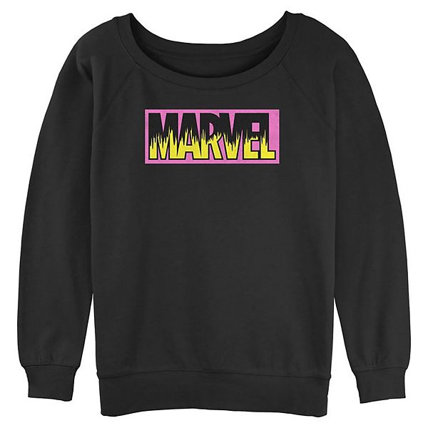 Juniors' Marvel Neon Logo Graphic Pullover Marvel