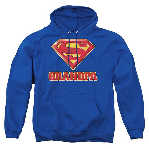 Худи для взрослых Superman Super Grandpa с капюшоном, 50% хлопок, 50% полиэстер, стильное и удобное Licensed Character