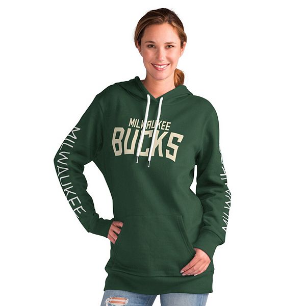 Женское зеленое флисовое худи с карманом Milwaukee Bucks Base Coach от G-III 4Her G-III 4Her by Carl Banks