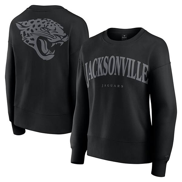 Женский черный топ Jacksonville Jaguars от Fanatics с крупным принтом и мягкой флисовой подкладкой Fanatics Brands - White Label