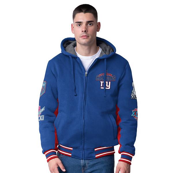 Мужская толстовка G-III Extreme New York Giants с полным замком, флисовой подкладкой и регулируемым капюшоном G-III Extreme