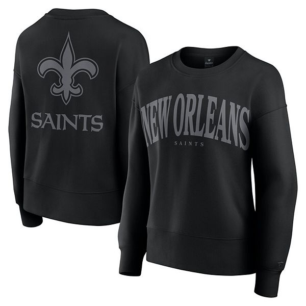 Женский черный флисовый свитшот с крупным логотипом New Orleans Saints от Fanatics Fanatics Brands - White Label