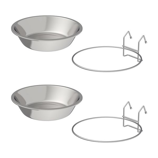 Pet Adobe Stainless Steel Hanging Bowls 2-pc. Set Pet Adobe