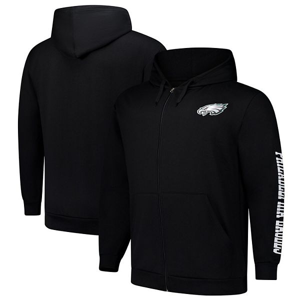 Мужское чёрное худи Fanatics для поклонников Philadelphia Eagles с полным замком и флисовой подкладкой Fanatics Brands - White Label