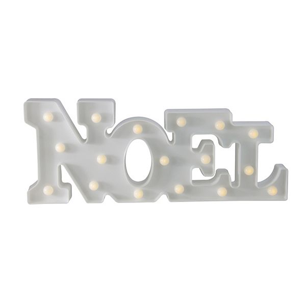 Световая рождественская вывеска 'NOEL' с LED-подсветкой, белый пластик, 43 см, для внутреннего использования Northlight