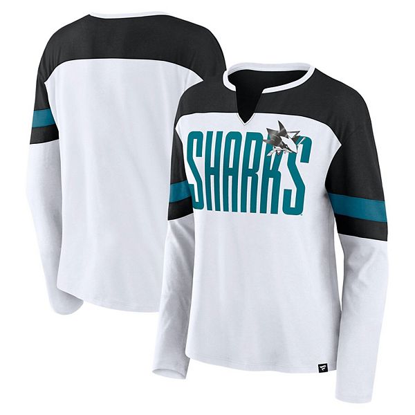 Женская футболка с длинным рукавом и вырезом, Fanatics San Jose Sharks Frozen, с логотипом, 50% хлопок/50% полиэстер Fanatics Brands - White Label