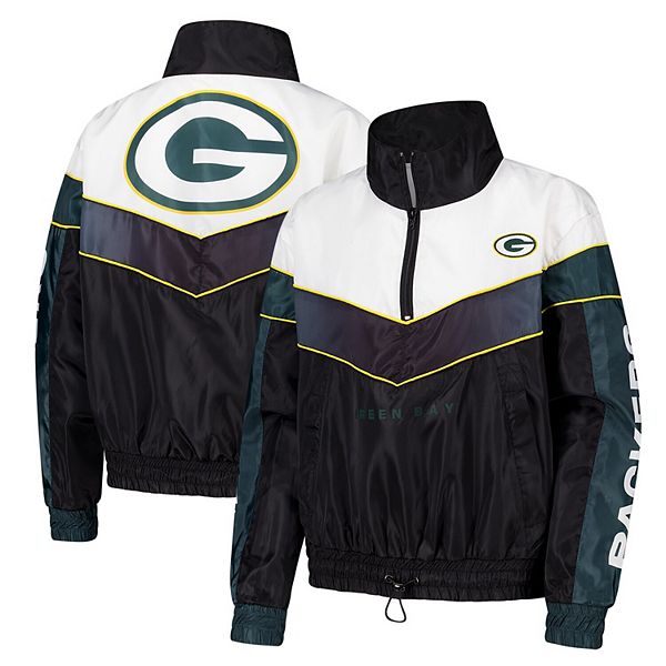 Women's The Wild Collective Green Green Bay Packers 1/4 Zip Track Jacket The Wild Collective