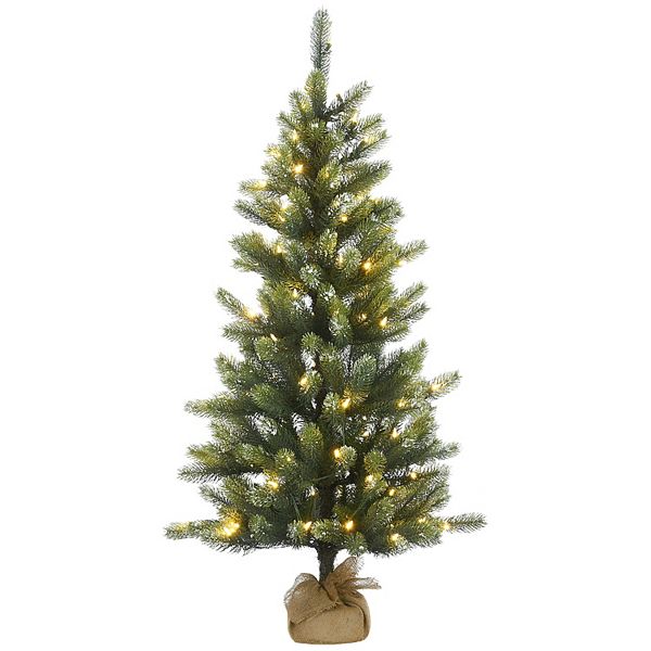 Искусственная рождественская елка Trinity Spruce, 4,5 фута с LED, 100 теплых белых огней, 706 ветвей National Tree Company