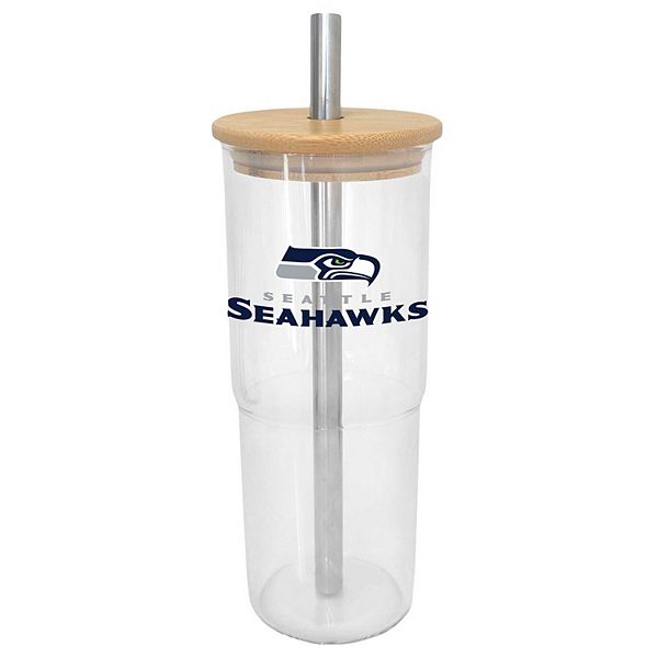 Стеклянный стакан для напитков Seattle Seahawks, 700 мл, с крышкой и трубочкой Logo Brand