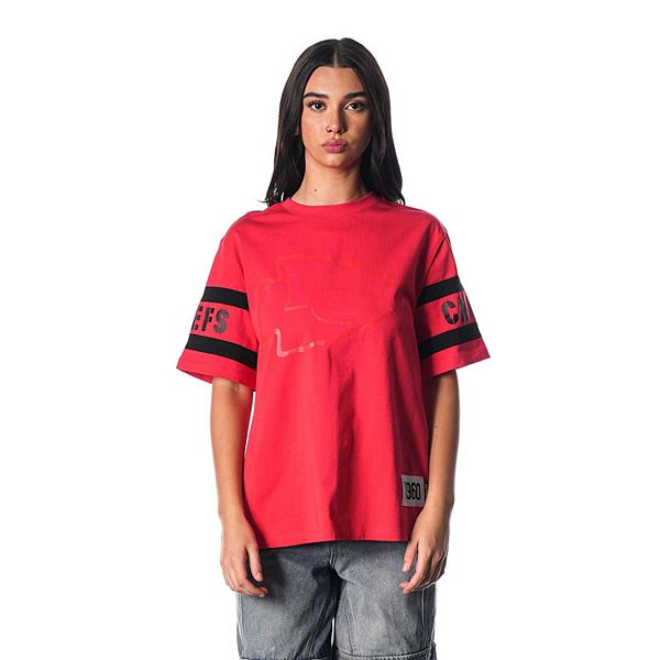 Women's The Wild Collective Red Kansas City Chiefs Drop Shoulder T-Shirt The Wild Collective