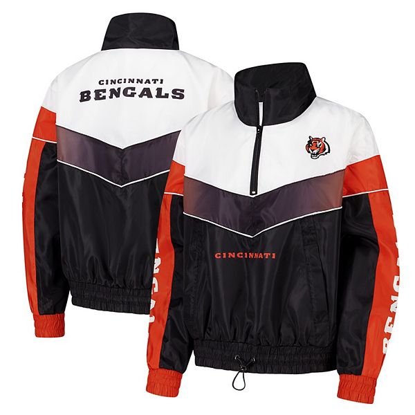 Women's The Wild Collective Black Cincinnati Bengals 1/4 Zip Track Jacket The Wild Collective