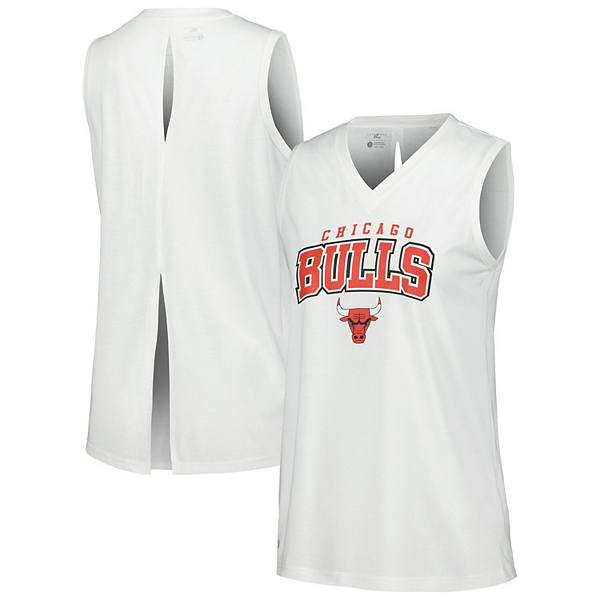 Women's Levelwear White Chicago Bulls Paisley Peekaboo Tank Top LevelWear