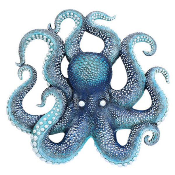 Deadly Blue Octopus Of The Coral Reef Wall Sculpture Design Toscano