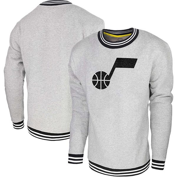 Men's Stadium Essentials Heather Gray Utah Jazz Club Level Pullover Sweatshirt Stadium Essentials