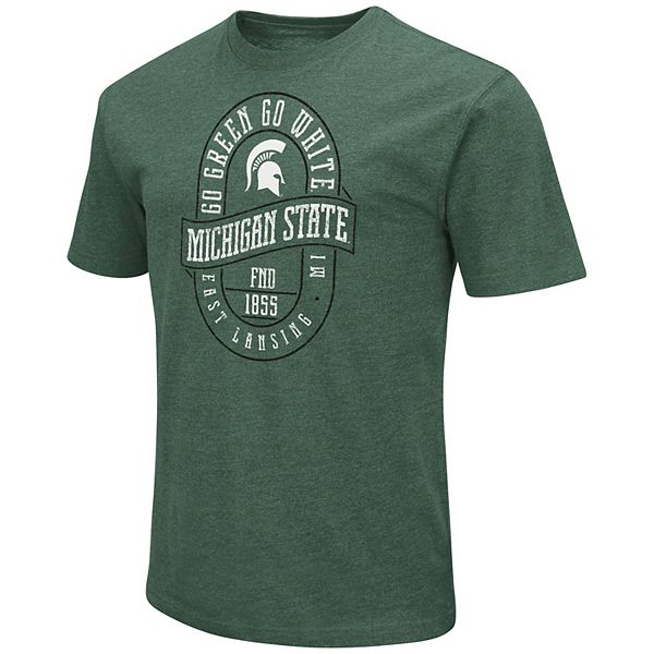 Мужская футболка Fanatics Michigan State Spartans с круглым вырезом и графикой Go Green Go White, из хлопка и полиэстера NCAA