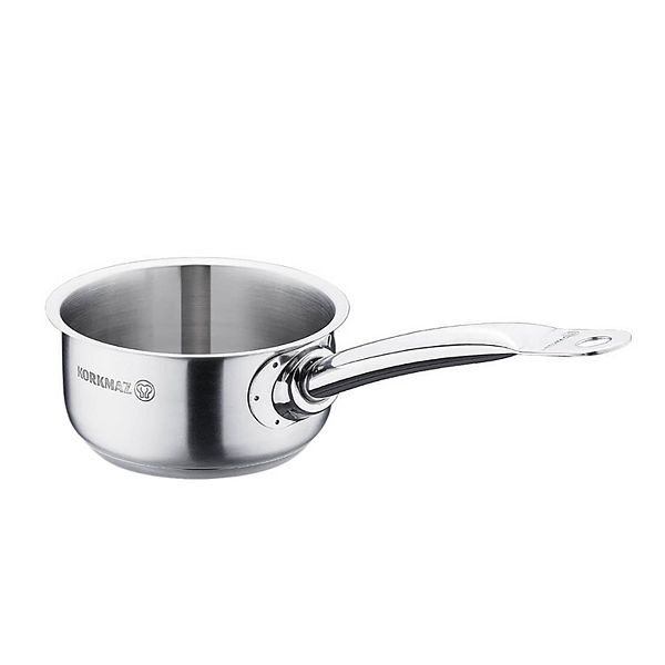 Korkmaz Gastro Proline 1 Liter Stainless Steel Saucepan in Silver Korkmaz