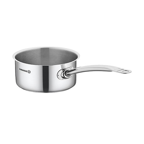 Korkmaz Gastro Proline 1.9 Liter Stainless Steel Saucepan in Silver Korkmaz