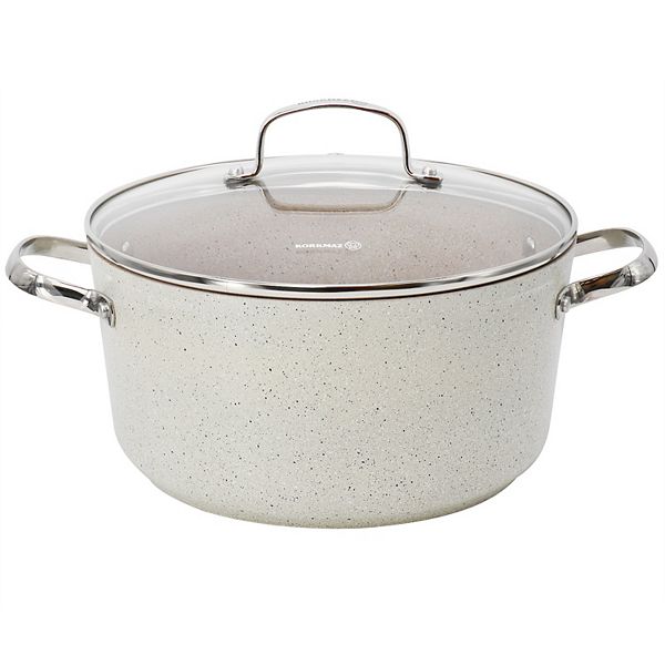 Korkmaz Granita 5 Liter Aluminum Nonstick Casserole with Lid in Tan Korkmaz