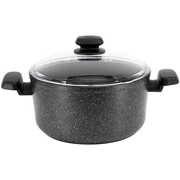 Korkmaz Ornella Non Stick 11 Inch 8 Liter Casserole with Lid in Black Korkmaz