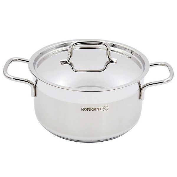 Korkmaz Alfa 2 Piece 4 Liter Stainless Steel Casserole Dish with Lid Korkmaz