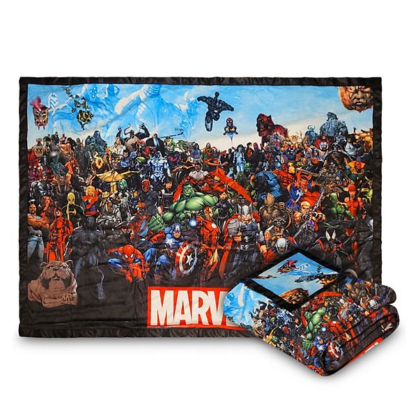 Marvel Comics Universe Characters Fleece Softest Throw Blanket, Measures 60 X 45 Inches Bazillion Dreams