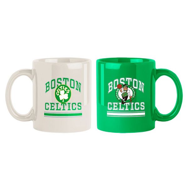 Две цветные кружки Boston Celtics объемом 440 мл с яркими принтами Logo Brand