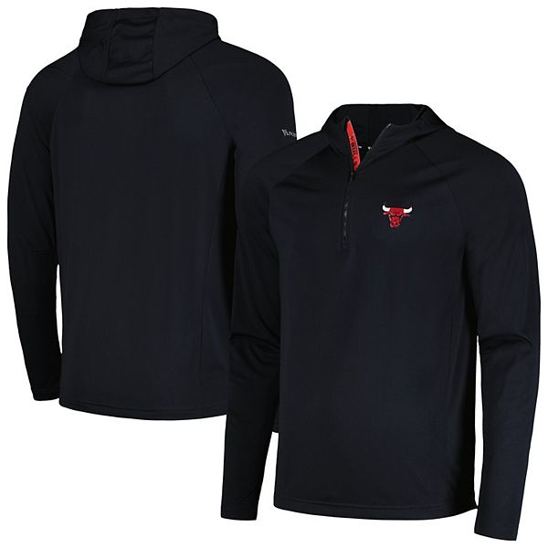 Men's Levelwear  Black Chicago Bulls Zander Hoodie Raglan Quarter-Zip Top LevelWear