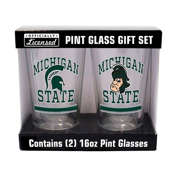 Комплект пивных бокалов Michigan State Spartans, 470 мл, 2 единицы, с рисунком, стекло Logo Brand