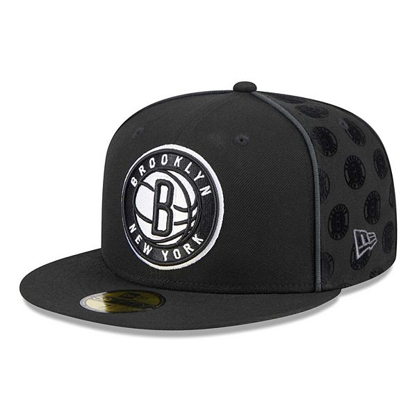 Мужская черная кепка New Era Brooklyn Nets Piped & Flocked 59Fifty, регулируемая, с вышивкой New Era x Staple