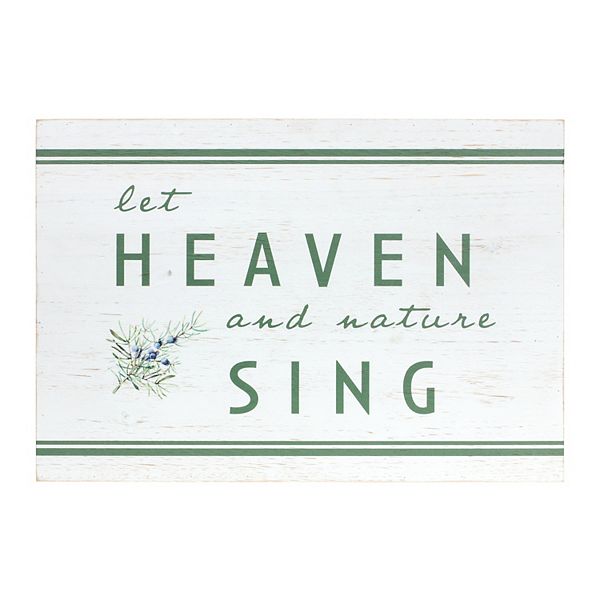 Украшение для стен на Рождество Heaven Nature Sing, белое, 51 см х 3 см х 36 см, деревянное, для интерьера Melrose