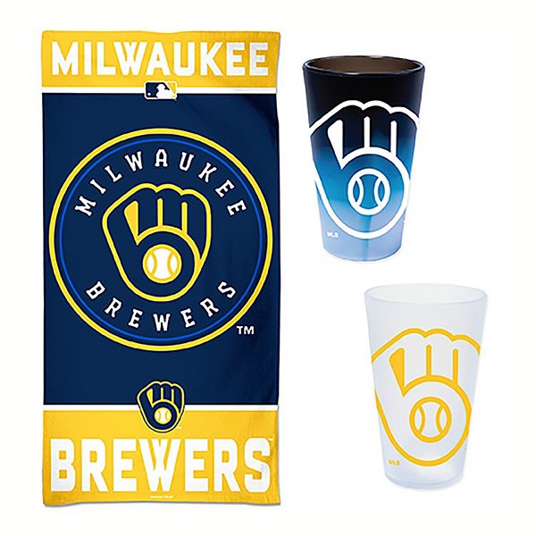 Пляжный набор аксессуаров Milwaukee Brewers: полотенце 76 x 152 см и 2 силиконовых стакана по 475 мл Wincraft