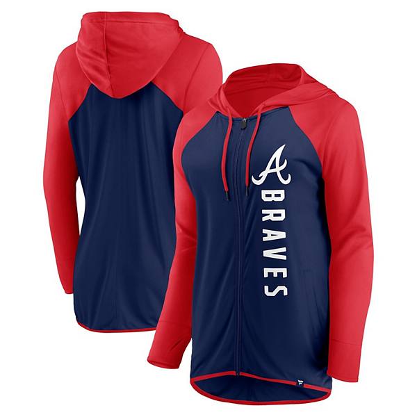 Худи с капюшоном Fanatics Branded Atlanta Braves с полным замком и длинным рукавом, 100% полиэстер Unbranded