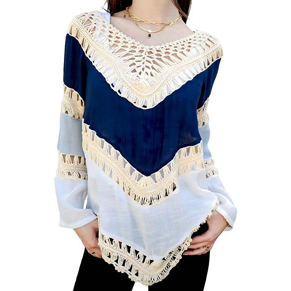 Women's V Neck Crochet Summer Coverups Anna-Kaci