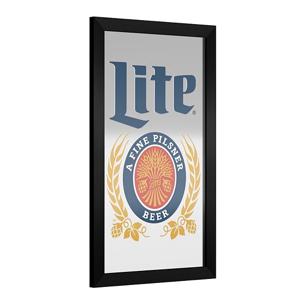 Настенное стеклянное зеркало с тонкой рамкой Miller Lite, 38 см х 66 см Trademark Gameroom