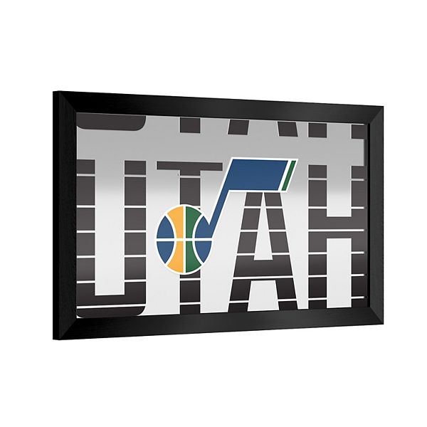 Зеркало для бара Utah Jazz, 15x26 дюймов, стильная поверхность, тонкая рамка, горизонтальное крепление Trademark Gameroom