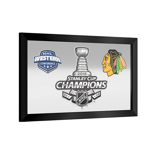 Зеркало барное с логотипом Chicago Hawks, 38 х 66 см, стеклянное, горизонтально Trademark Gameroom