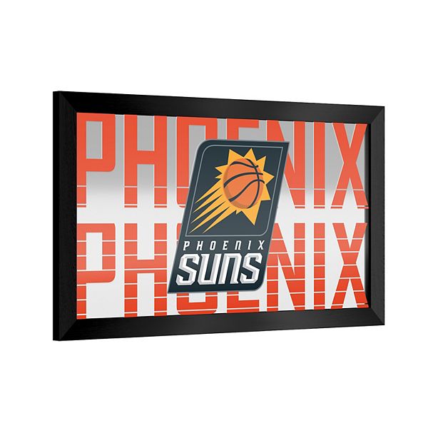 Настенное зеркало для бара Phoenix Suns, 38 см x 66 см, с тонкой стеклянной рамкой, горизонтальное размещение Trademark Gameroom