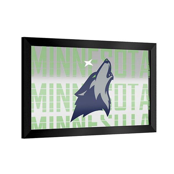 Настенное зеркало Minnesota Timberwolves с тонкой рамой, 38 см x 66 см Trademark Gameroom