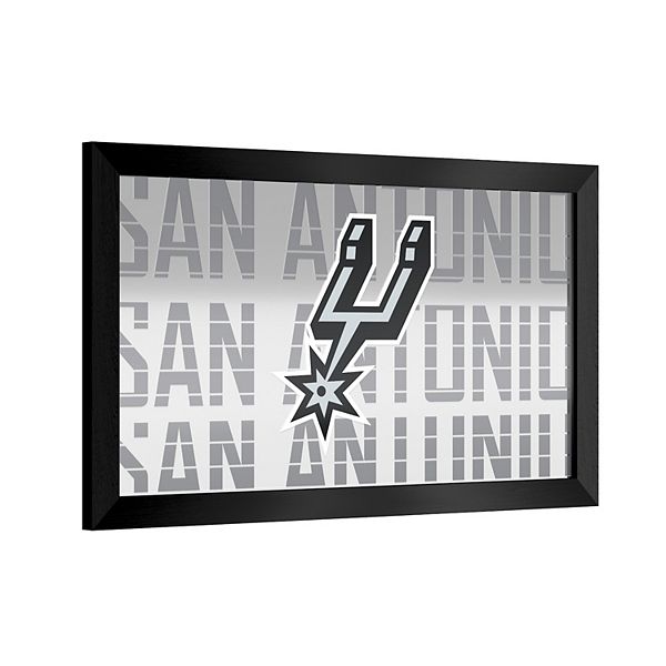 Настенное зеркало с логотипом San Antonio Spurs, 38 х 66 см, стильный дизайн Trademark Gameroom