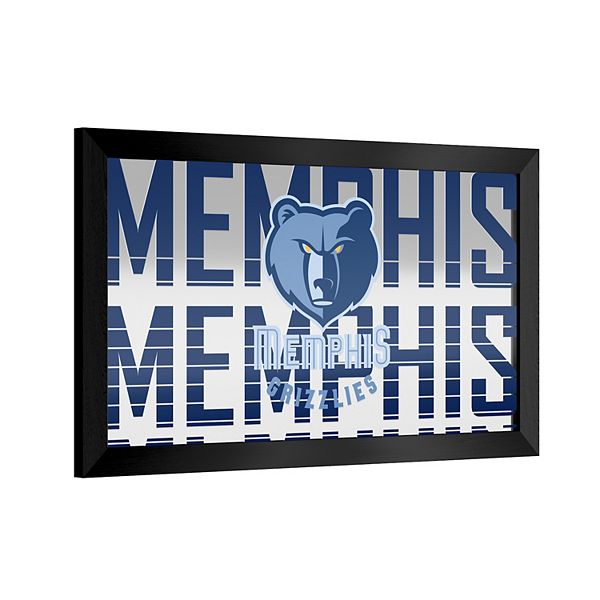 Горизонтальное настенное зеркало Memphis Grizzlies с гладкой поверхностью и жёсткой рамой, 38 см x 66 см Trademark Gameroom