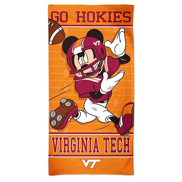 Пляжное полотенце Disney с яркими графиками Virginia Tech Hokies, 76x152 см, 100% полиэстер, 100% хлопок Unbranded