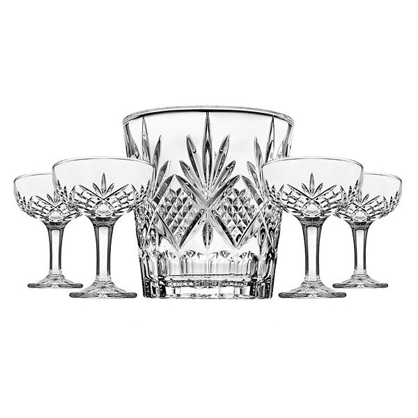 Godinger 5-Piece Silver Dublin Crystal Glass & Champagne Ice Bucket Set Godinger Silver