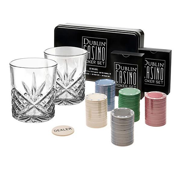 Godinger Silver Dublin Crystal Casino Poker Set Godinger Silver