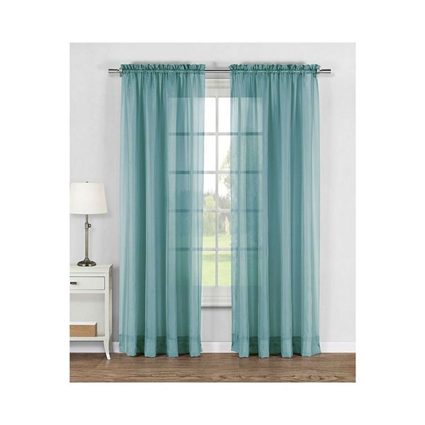 Kate Aurora Elegant Sheer Voile Rod Pocket Curtain Panel Pair Kate Aurora