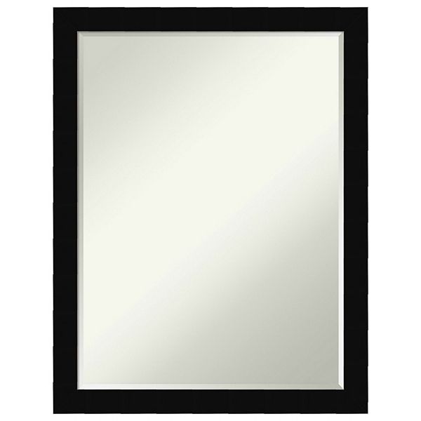 Black Museum Petite Bevel Wood Bathroom Wall Mirror Amanti Home