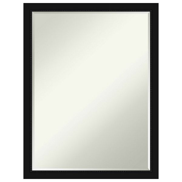 Avon Black Narrow Petite Bevel Bathroom Wall Mirror Amanti Home