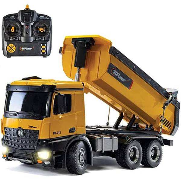 Remote Control Construction Dump Truck Toy - Heavy Duty Metal & Plastic Construction Truck Dollar Deal